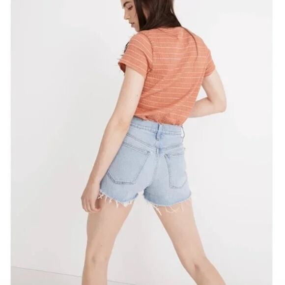 Madewell The Perfect Jean Short in Fiore Wash: Destroyed Edition Sz 26 NWT💙🌟💙 - Picture 5 of 13